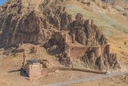 Dogubeyazit, Turkey - the Turkish border with Iran shows turkish, persian and armenian heritage, like the Ishak Pasha Palace, a rare example of historical Turkish palaceのeditorial素材