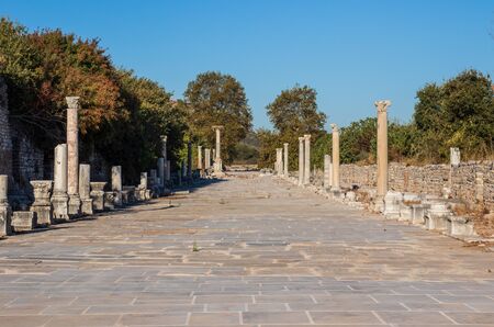 Ephesus, Turkey - one of the most beautiful ruins of ancient Greek and Roman empire, Ephesus is visited each year by millions of touristsの写真素材