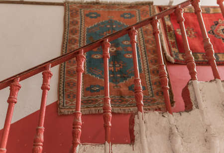 Istanbul, Turkey - famous all around the World for its beautiful bazaars, Istanbul displays dozens of big and small markets. Here in particular at Golden Horn carpet marketのeditorial素材
