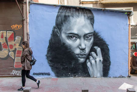 Istanbul, Turkey - Istanbul displays a huge amount of beautiful painting and murals, expecially around the Kadik?y district, on the Asian Sideのeditorial素材