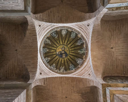 Istanbul, Turkey - one of the most famous Greek Orthodox Byzantine churches in Istanbul, the Pammakaristos Church is a museum nowadays. Here in particular it's Byzantine detailsのeditorial素材