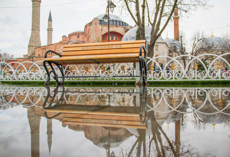 Istanbul, Turkey - a former Greek Orthodox Christian cathedral converted in a mosque and today in a museum, Hagia Sofia is a main landmarkのeditorial素材