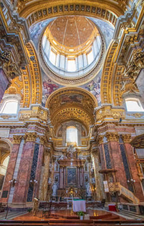 Rome, Italy - home of the Vatican and main center of Catholicism, Rome displays dozens of historical, wonderful churches. Here in particular the San Carlo al Corso basilicaのeditorial素材