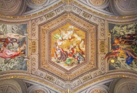 Vatican City, Vatican - the Vatican Museums are an immense collection amassed by the Catholic Church throughout the centuries. Here in particular one of the ceilingsのeditorial素材