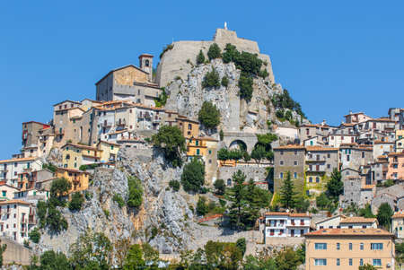 Cervara di Roma, Italy - one of the most picturesque villages of the Apennine Mountains, Cervara lies around 1000 above the sea level, watching the Aniene river valley from the topの写真素材
