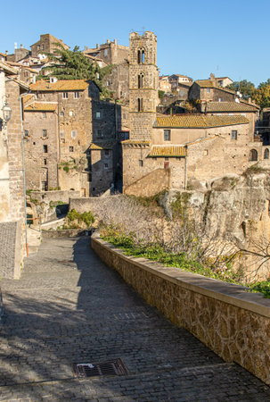Ronciglione, Italy - one of the pearls of Viterbo province, Ronciglione is one of the most enchanting villages of central Italy. Here in particular a glimpse of the old townのeditorial素材