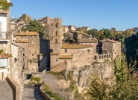 Ronciglione, Italy - one of the pearls of Viterbo province, Ronciglione is one of the most enchanting villages of central Italy. Here in particular a glimpse of the old townのeditorial素材