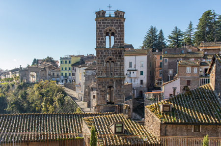 Ronciglione, Italy - one of the pearls of Viterbo province, Ronciglione is one of the most enchanting villages of central Italy. Here in particular a glimpse of the old townのeditorial素材