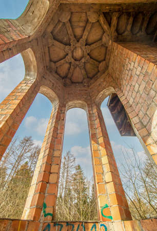 Åapalice, Poland - built in 1983 but never finished, the ruins of Åapalice Castle are an interesting tourist attractions in northern Poland. Here in particular its interiorsのeditorial素材