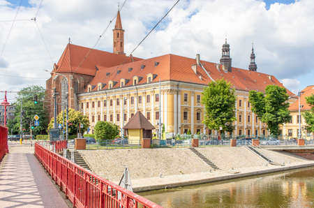 Wroclaw, Poland - crossed by the Oder River, Wroclaw displays a large number of colorful bridges, which are a main landmark of the town. Here in particular a typical iron bridgeのeditorial素材