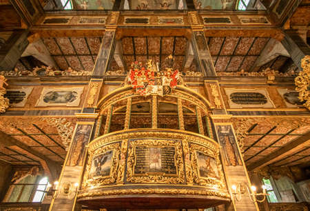 Swidnica, Poland - finished in 1656 and a Unesco World Heritage Site, the Church of Peace in Swidnica is a wooden masterpiece. Here in particular the interiorsのeditorial素材