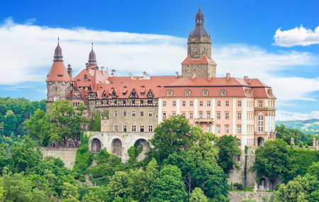 KsiÄÅ¼, Poland - completed in 1292 and largest castle in the Silesia region, the KsiÄÅ¼ Castle puts together Gothic, Baroque and Rococo architecture is a majestic mixのeditorial素材