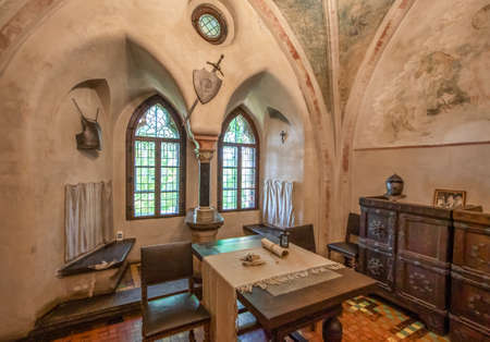 Malbork, Poland - largest castle in the world by land area, and a Unesco World Heritage Site, the Malbork Castle is a wonderful exemple of Teutonic fortress. Here in particular the interiorsのeditorial素材