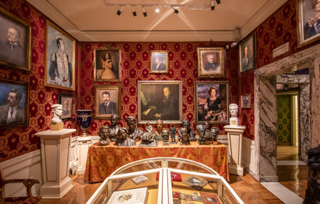 Milan, Italy - one of the leading opera and ballet theaters globally, La Scala is the most famous opera house in Milan. Here in particular its museum collectionのeditorial素材