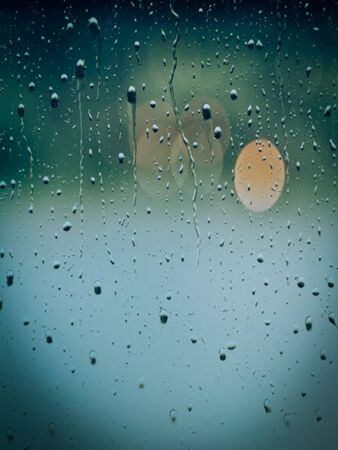 Water rain drops or steam shower isolated on transparent background. Realistic pure droplets condensed. Vector clear vapor water bubbles on window glass surface for your design.の写真素材