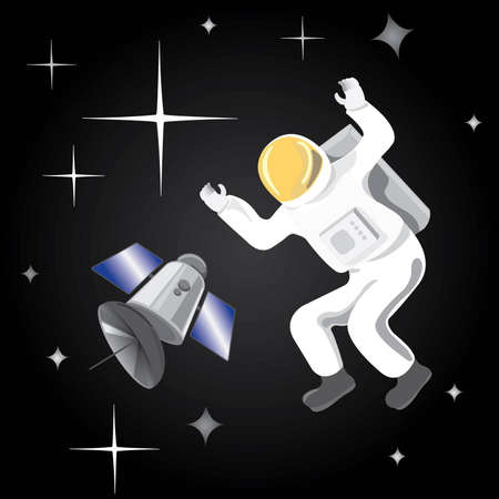 Astronaut in outer spaceのイラスト素材