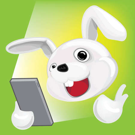 Cartoon Rabbit using Smartphoneのイラスト素材