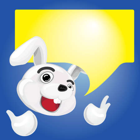 Cartoon Rabbit with Speech bubbleのイラスト素材