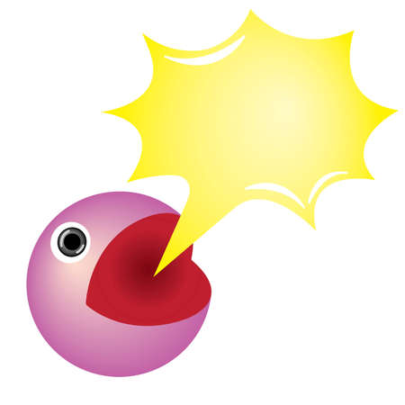 Cartoon with shouting bubbleのイラスト素材