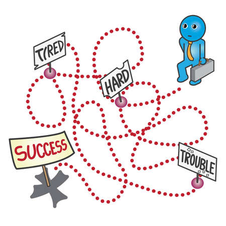 Cartoon simulation of Working Life to the point of Successのイラスト素材