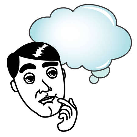 Man with Thinking Bubble cartoonのイラスト素材