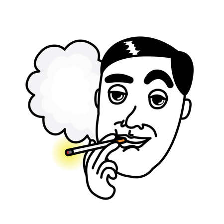 Man smoking Cigaretteのイラスト素材