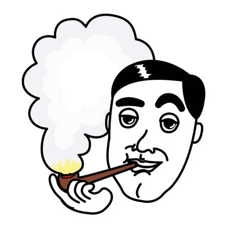 Man smoking Pipe のイラスト素材