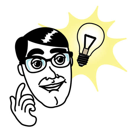 Genius man with bright Ideaのイラスト素材