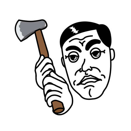 Man holding an axeのイラスト素材