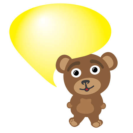 Little bear talking bubbleのイラスト素材