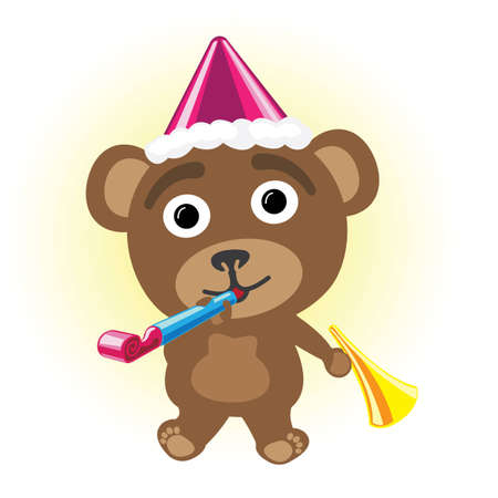 Little bear in partyのイラスト素材