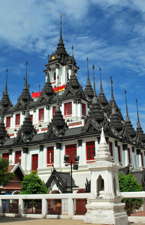 Wat Ratchanaddaram and Loha Prasat Metal Palace in Bangkok ,Thailandのeditorial素材