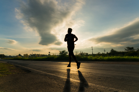 People Running for Health in Sunshine morning as Marathon Athlete Healthy Activity Concept.の写真素材