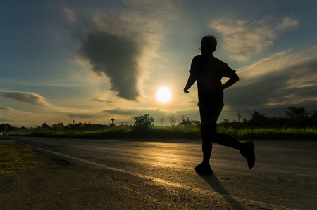People Running for Health in Sunshine morning as Marathon Athlete Healthy Activity Concept.の写真素材