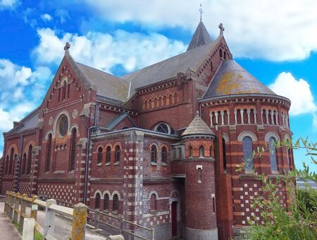 Red Church at Normandy,Franceの写真素材