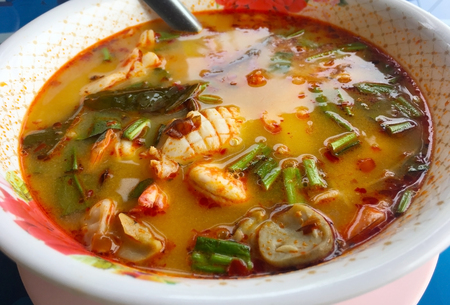 Tom yam Talay, Spicy seafood soup, Thaifoodの写真素材
