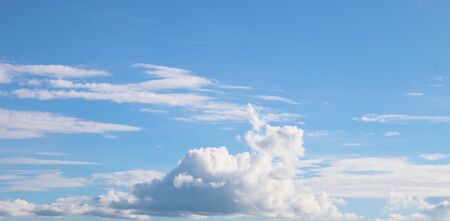 Blue sky background with cloudsの写真素材
