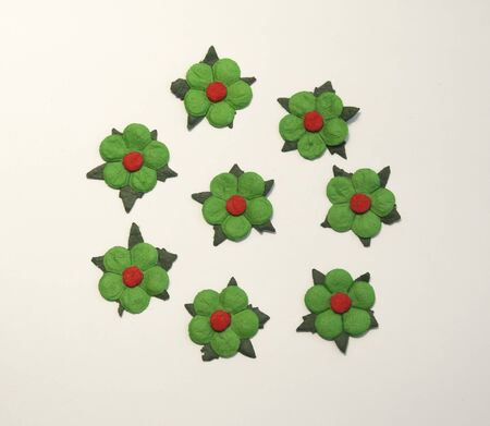 Green paper flowerの写真素材