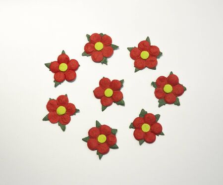 Red paper flowerの写真素材
