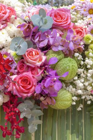 Fresh colorful flowers backgroundの写真素材