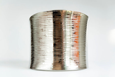shiny silver bracelet front sideの写真素材