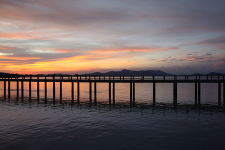 Sunset at the sea horizontalの写真素材