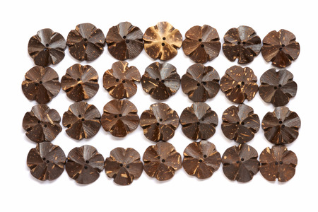 Coconut shell button flower shapeの写真素材