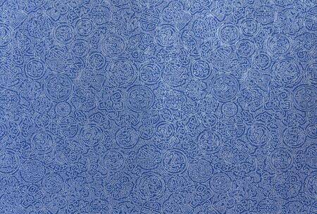 Dark blue chinese pattern backgroundの写真素材