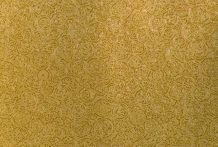 Yellow Chinese paper patternの写真素材
