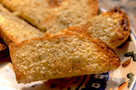 Homemade garlic breadの写真素材