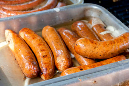 Grilled pork with herb sausageの写真素材