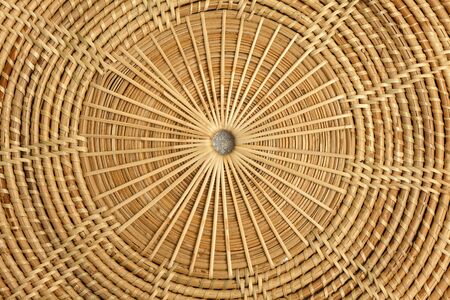 Natural rattan tray pattern の写真素材