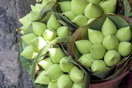 Lotus flower at marketの写真素材