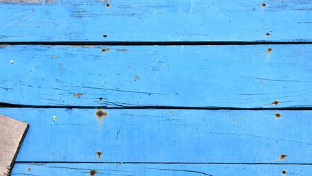 Wooden blue boat floor の写真素材
